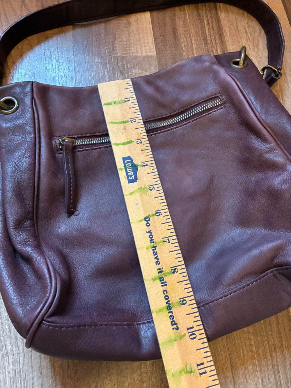 American Leather Co. Women’s Leather Shoulder Bag - Plum Purple - Picture 11 of 16
